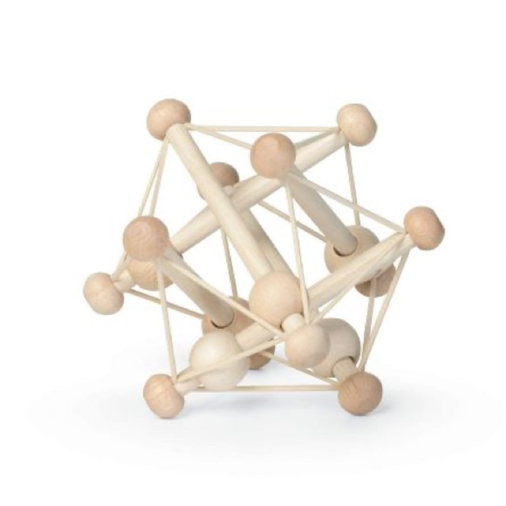 Manhattan Toy Skwish Natural Rattle Teether Grasping Activity Montessori Wooden
